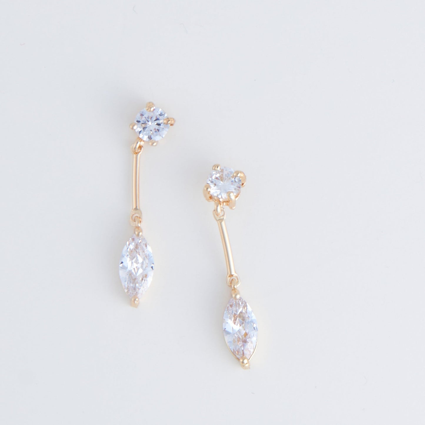 Dazzler Long Post Cubic Zirconia Drop Earrings