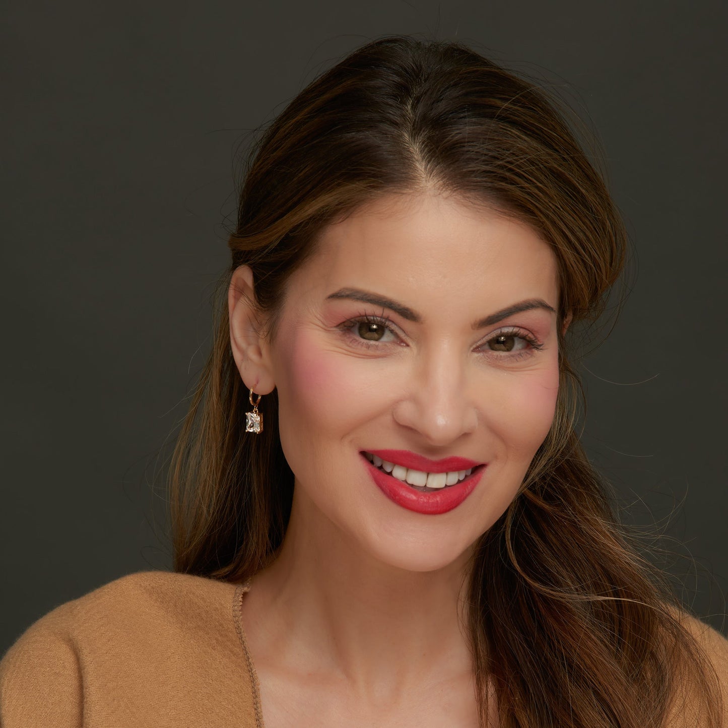 Dazzler Square Cubic Zirconia Hoop Earrings