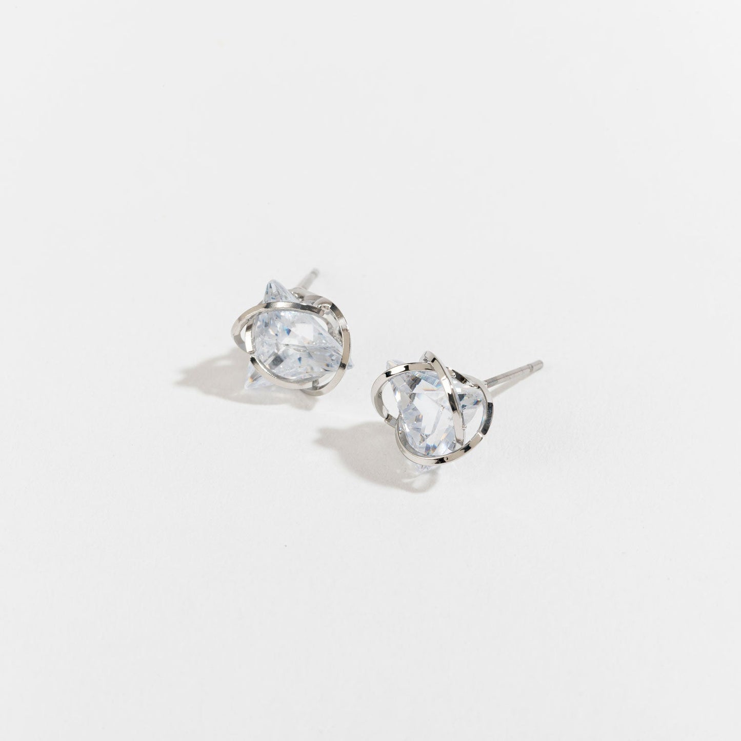 Dazzler Cubic Zirconia Triangular Stud Earrings