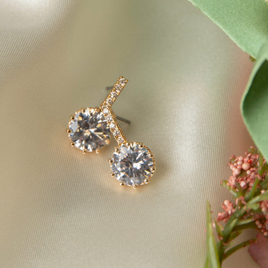 Dazzler Pave Bar Cubic Zirconia Drop Earrings