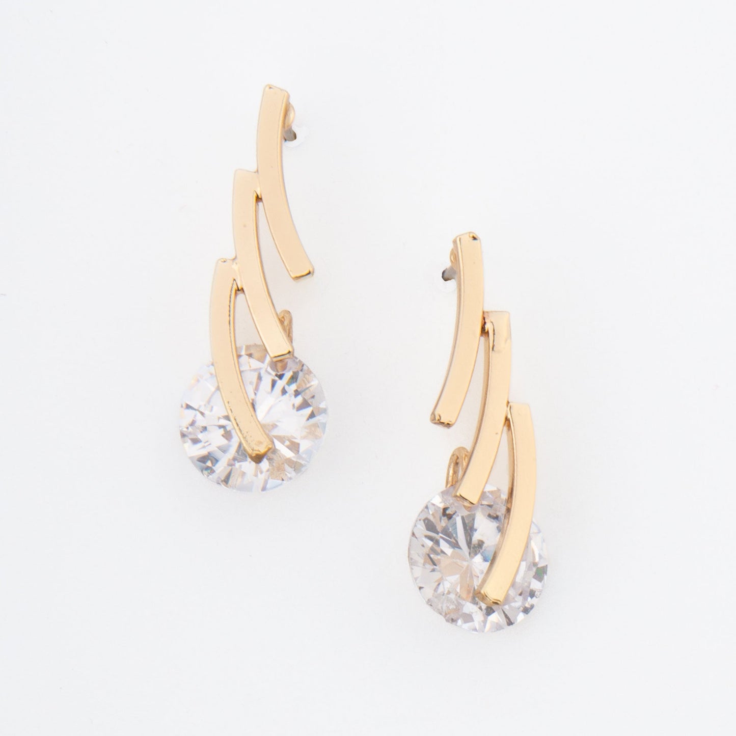 Dazzler Linked Bar Cubic Zirconia Drop Earrings