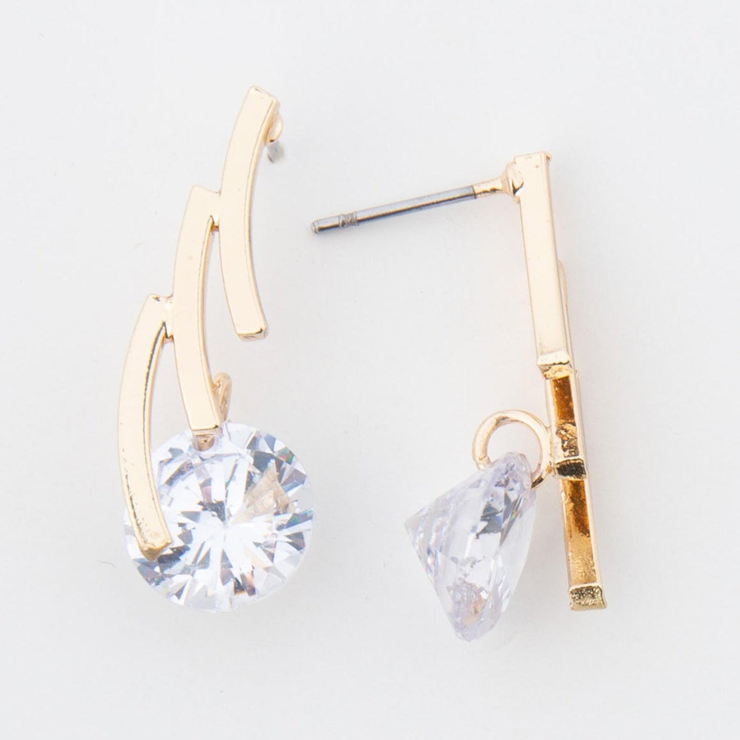 Dazzler Linked Bar Cubic Zirconia Drop Earrings