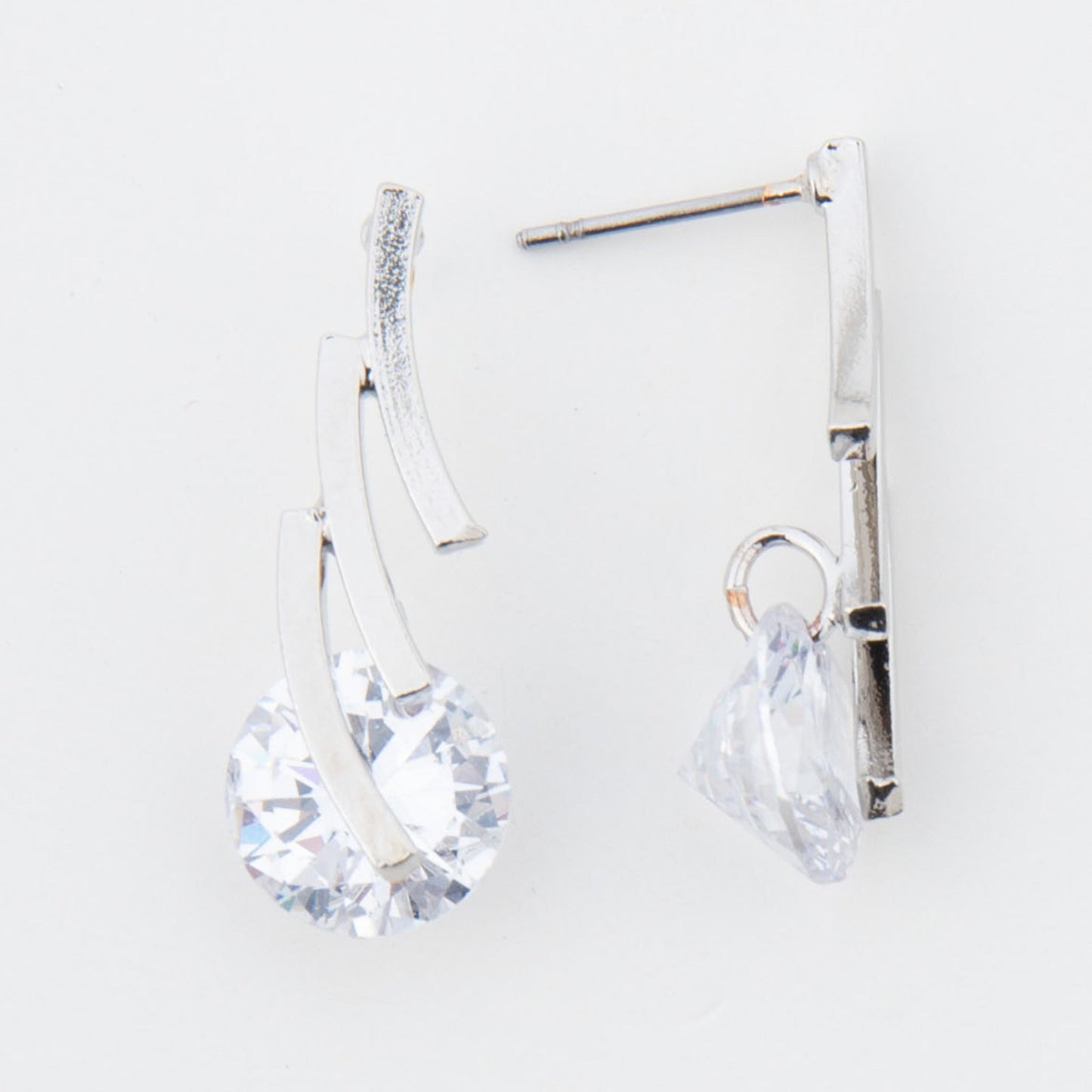Dazzler Linked Bar Cubic Zirconia Drop Earrings