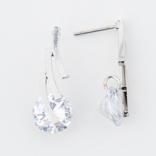 Dazzler Linked Bar Cubic Zirconia Drop Earrings