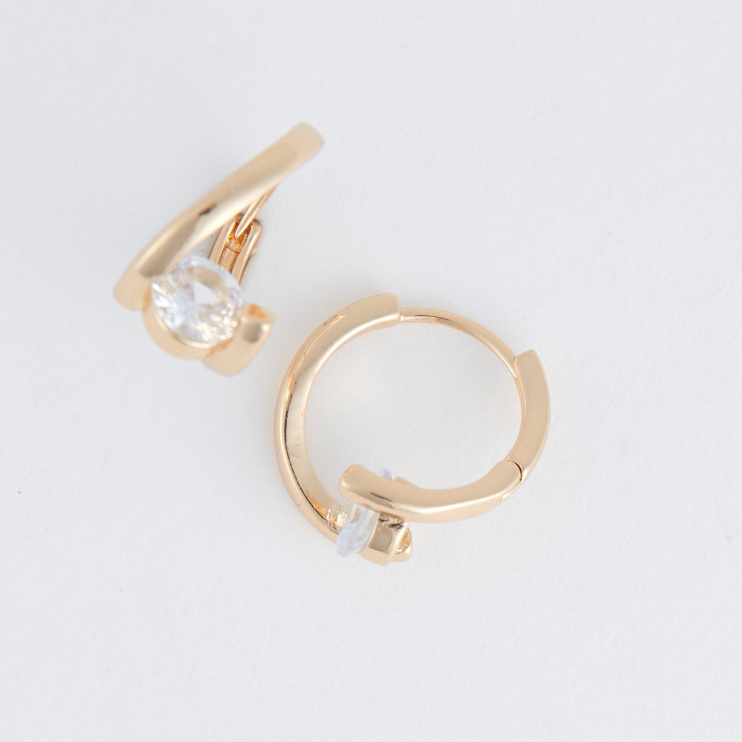 Dazzler Twisted Cubic Zirconia Hoop Earrings