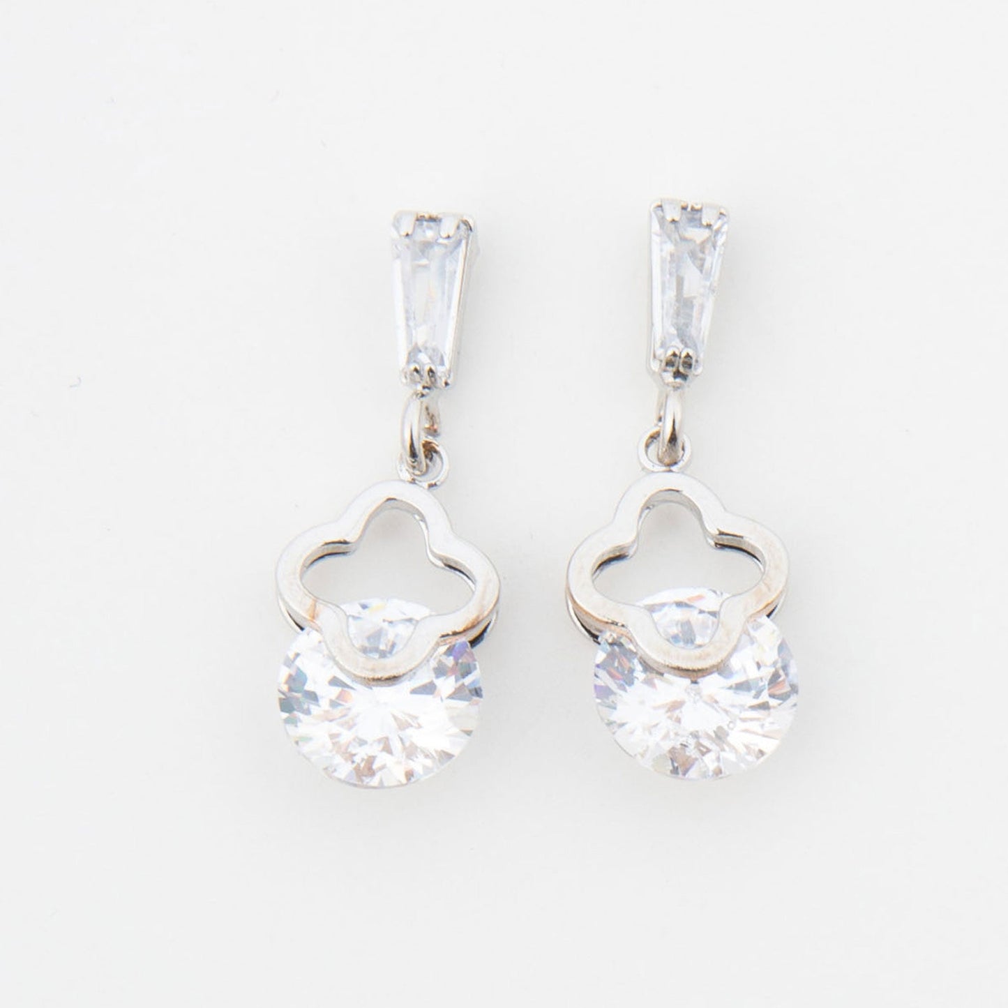 Dazzler Flower Cubic Zirconia Drop Earrings