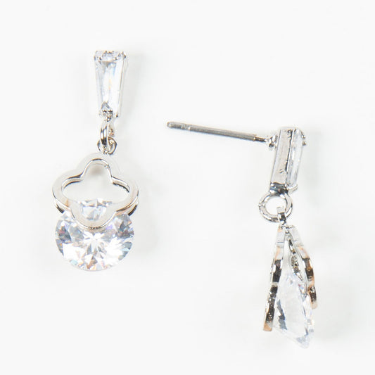 Dazzler Flower Cubic Zirconia Drop Earrings