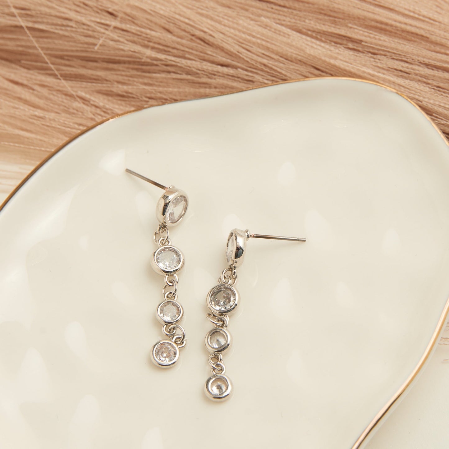 Dazzler Linked Cubic Zirconia Drop Earrings