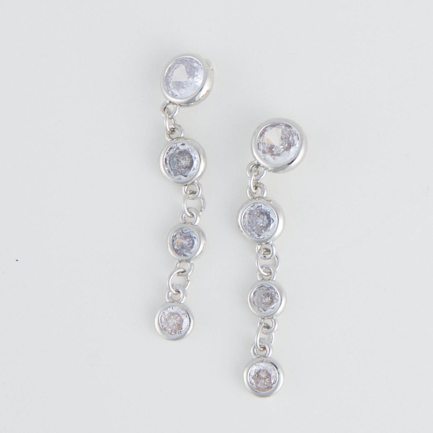 Dazzler Linked Cubic Zirconia Drop Earrings