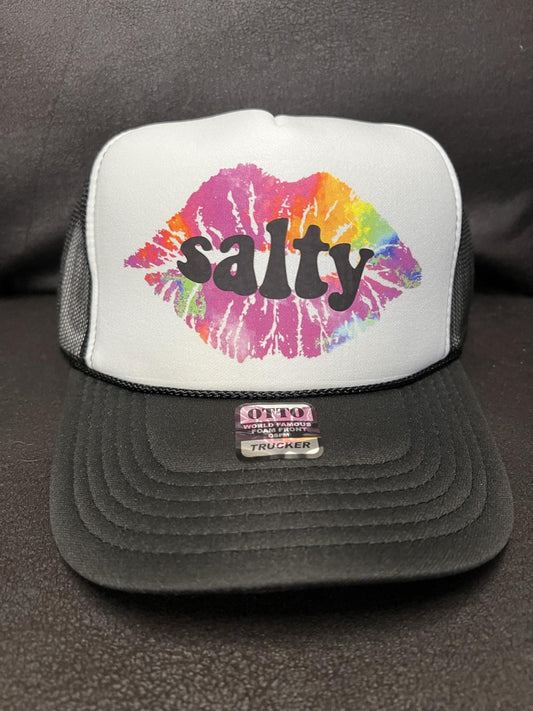 SALTY LIPS HAT -BLACK WHITE FOAM HAT