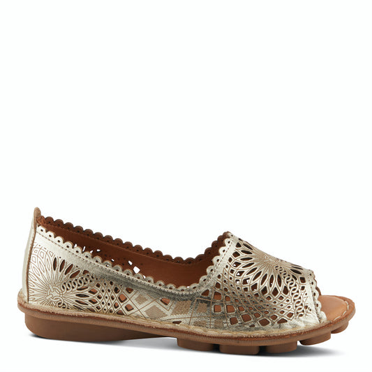 BRANDAL GOLD Slip On Wedge Shoe Spring Step Style