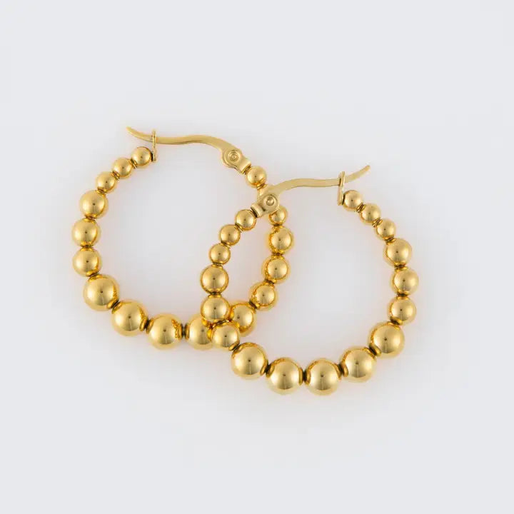 Bubble Hoop Pin Catch Earrings Narelle Waterproof Jewelry
