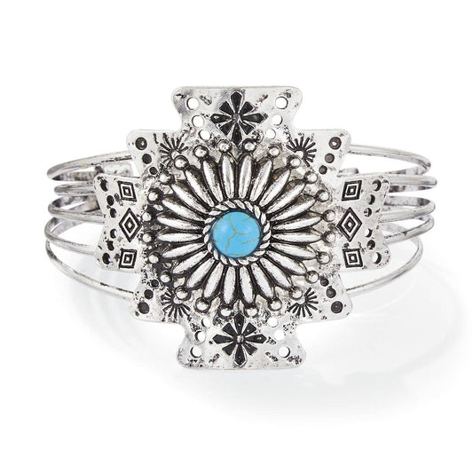 Floral Concho Cuff Bracelet