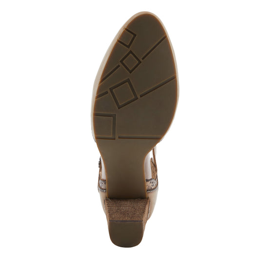 SAYYES Beige Multi baroque-inspired Mary Jane heel by L`ARTISTE