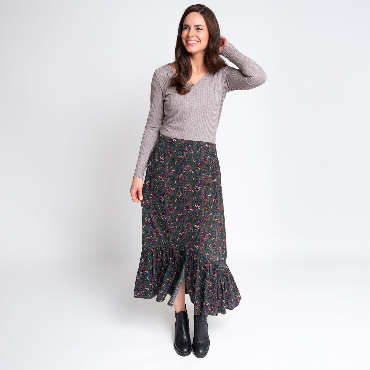 Joie Paisley Tiered Maxi Skirt