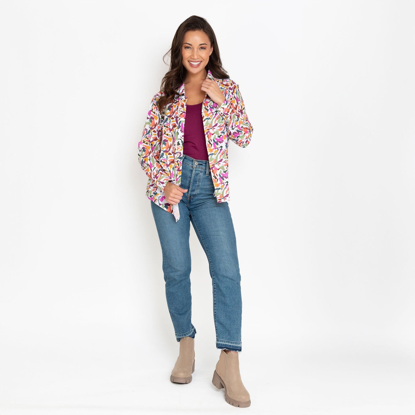 Alexa Long Sleeve Button Up Top
