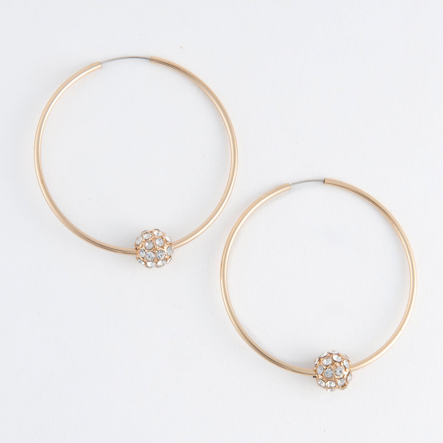 Acadia Gold Faceted Stone Fireball Hoop Earrings