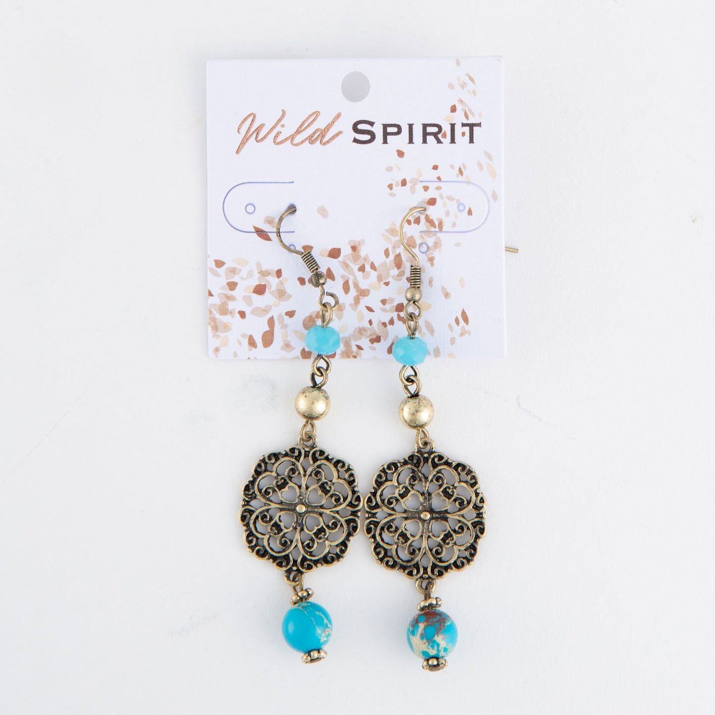 Wild Spirit Turquoise Beaded Gold Boho Earrings