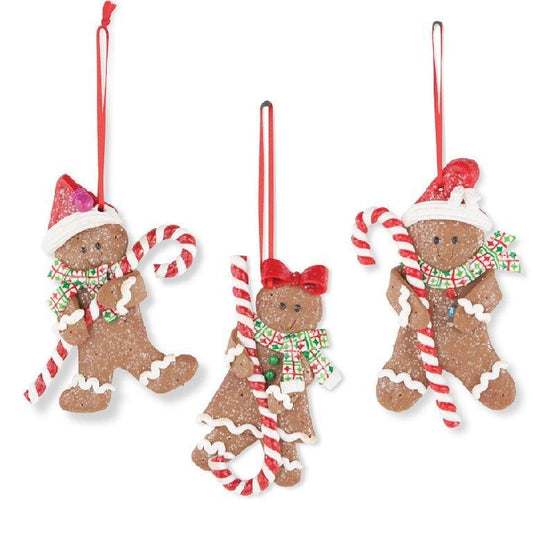 4.25in Gingerbread Cookie Ornaments 3 Asst
