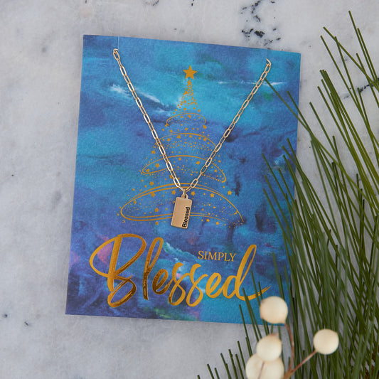 Amira Simply Blessed Greeting Card with Pendant Necklace
