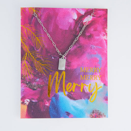 Amira Merry Greeting Card with Pendant Necklace