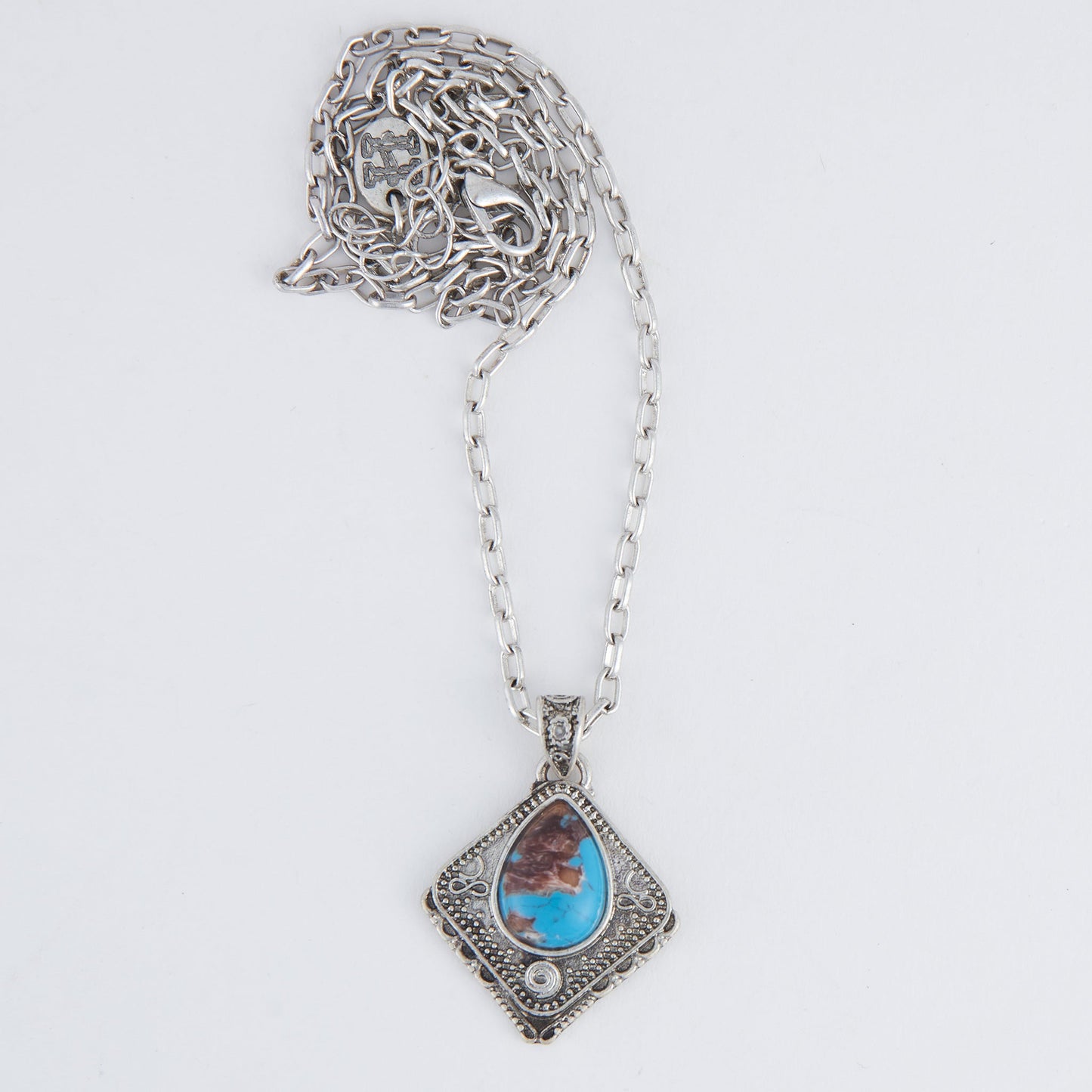 Wild Spirit Asteria Square Blue Stone 18" Pendant Necklace