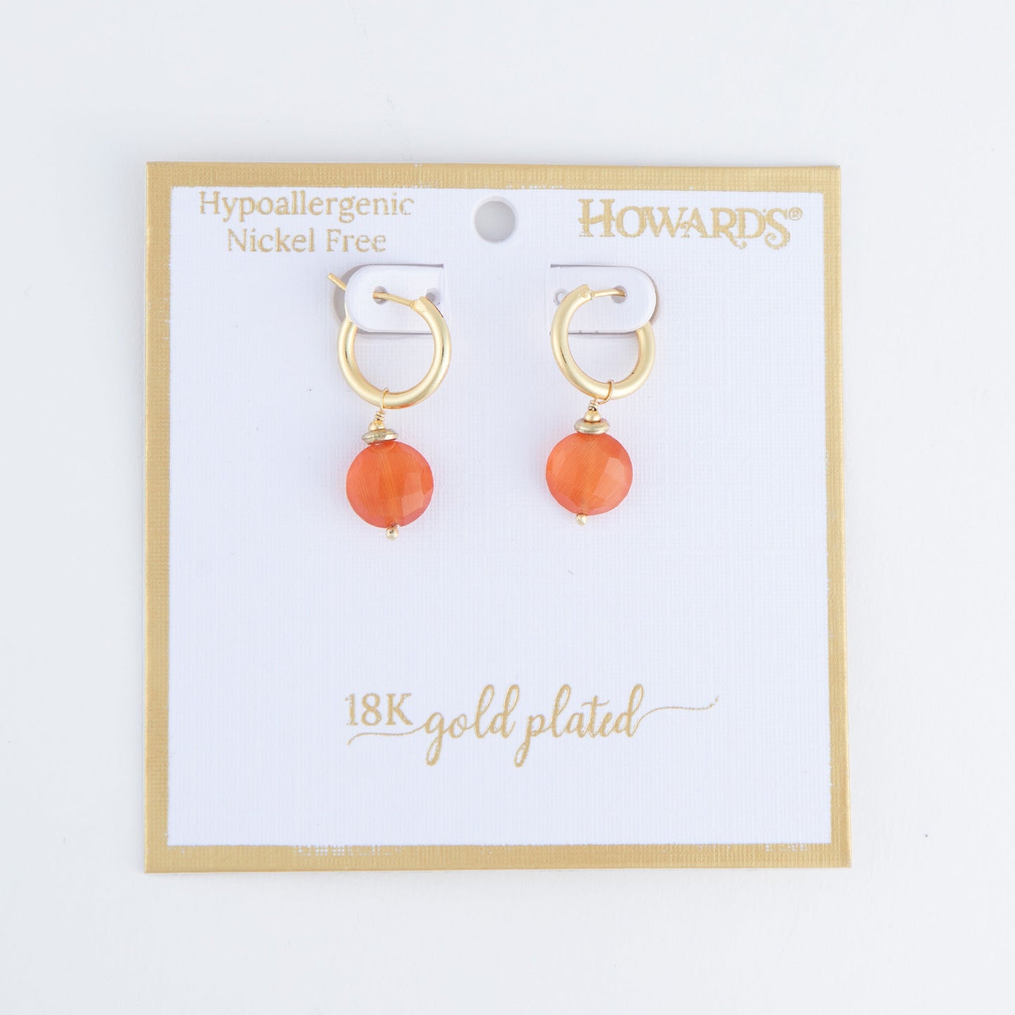 Tahani 18K Gold Genuine Stone Hoop Earrings