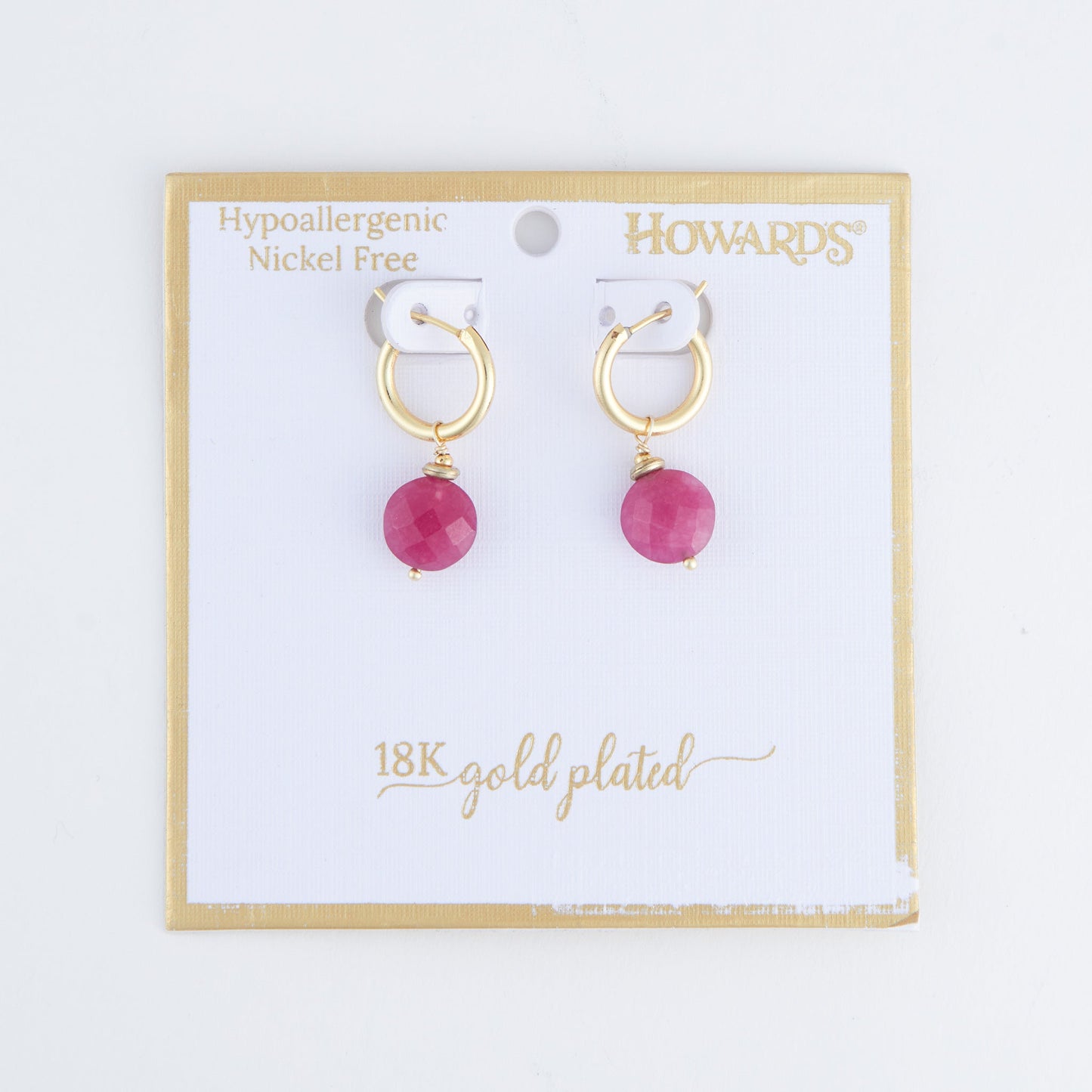 Tahani 18K Gold Genuine Stone Hoop Earrings