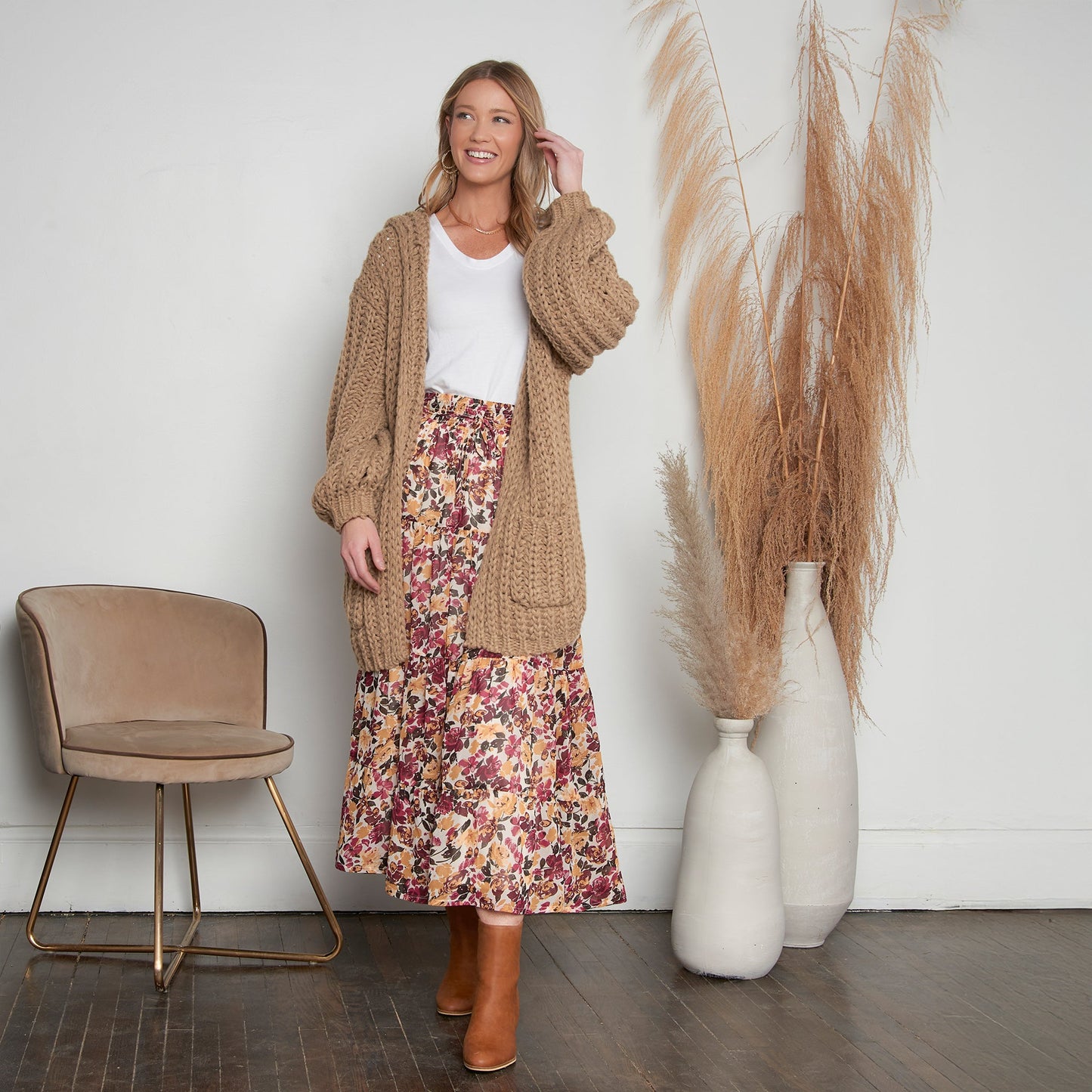 Hazel Georgette Tiered Maxi Skirt