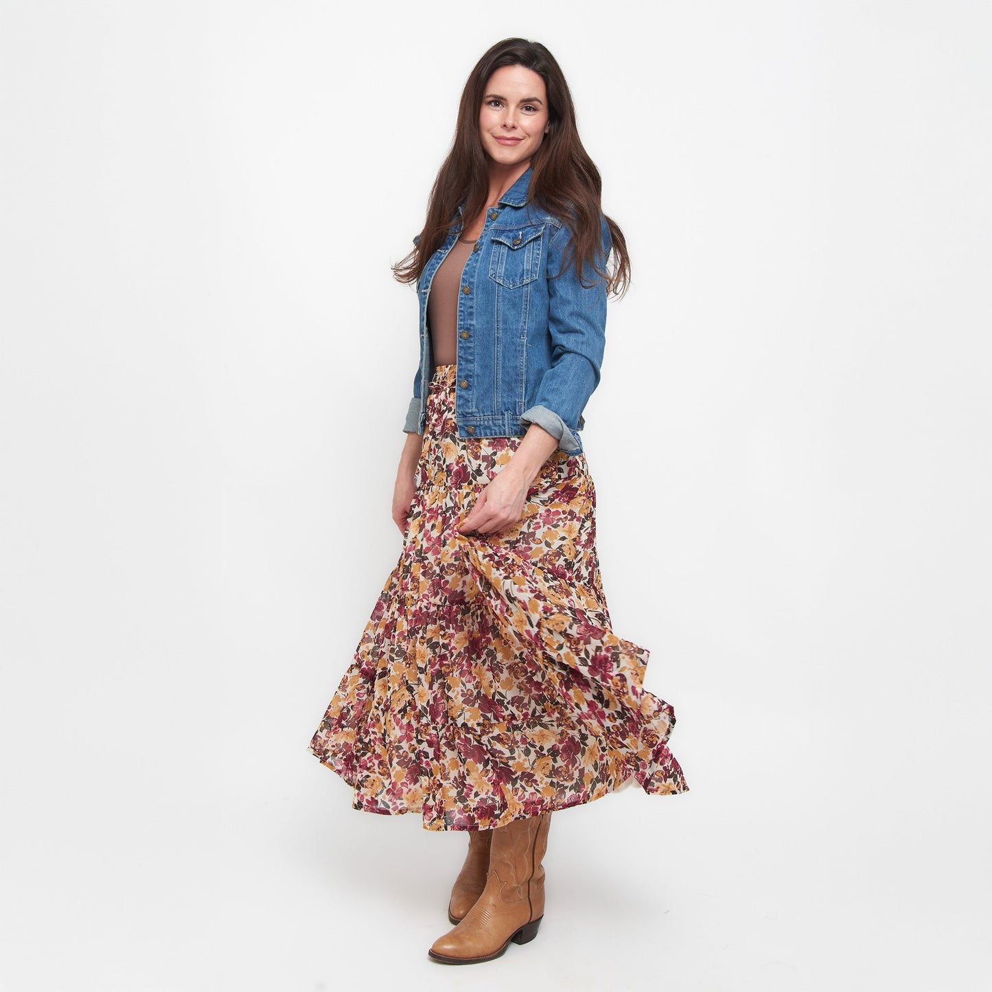 Hazel Georgette Tiered Maxi Skirt