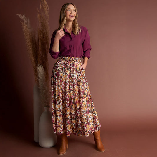 Reece Collared Long Sleeve Boyfriend Button Up Top