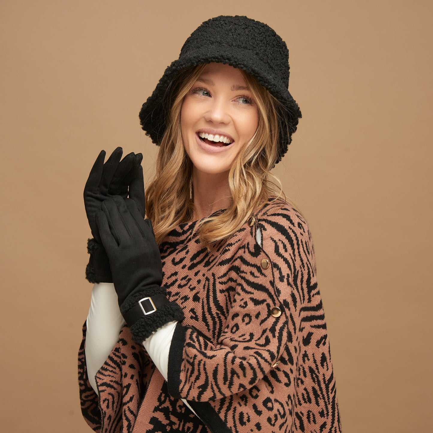 Morgan Teddy Bear Winter Bucket Hat