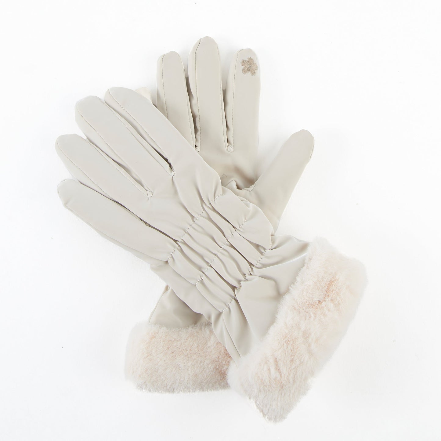 Spencer Faux Fur Cuff Texting Winter Gloves