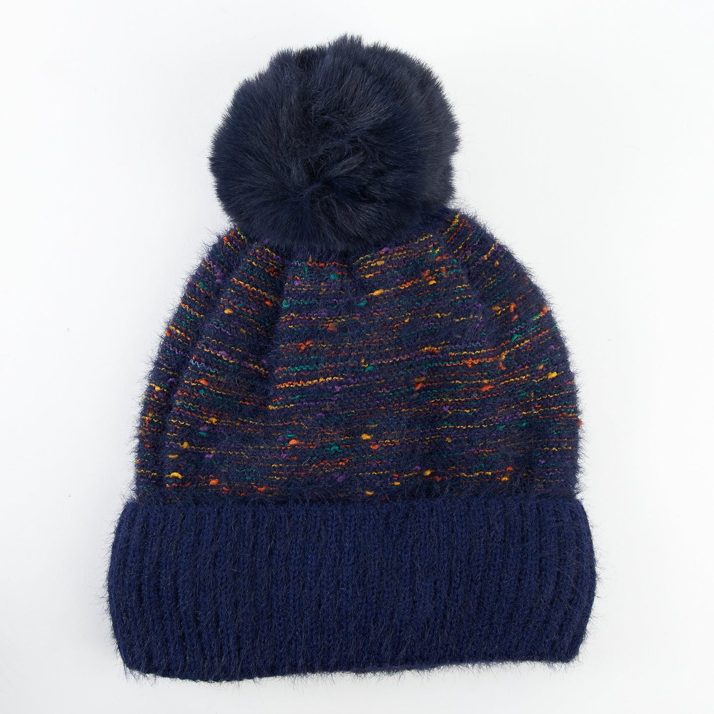 Kirry Knit Flecked Pom Winter Beanie Hat