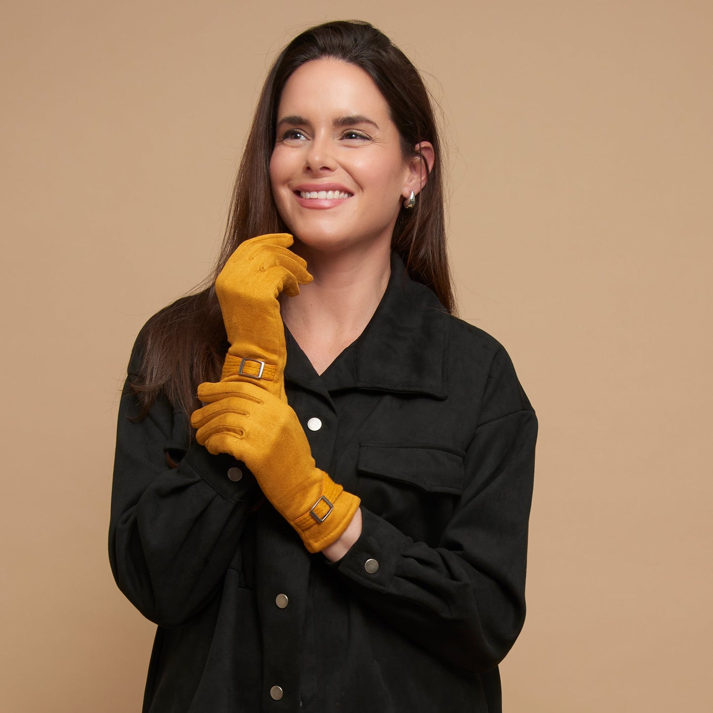 Anna Belted Cuff Texting Winter Gloves