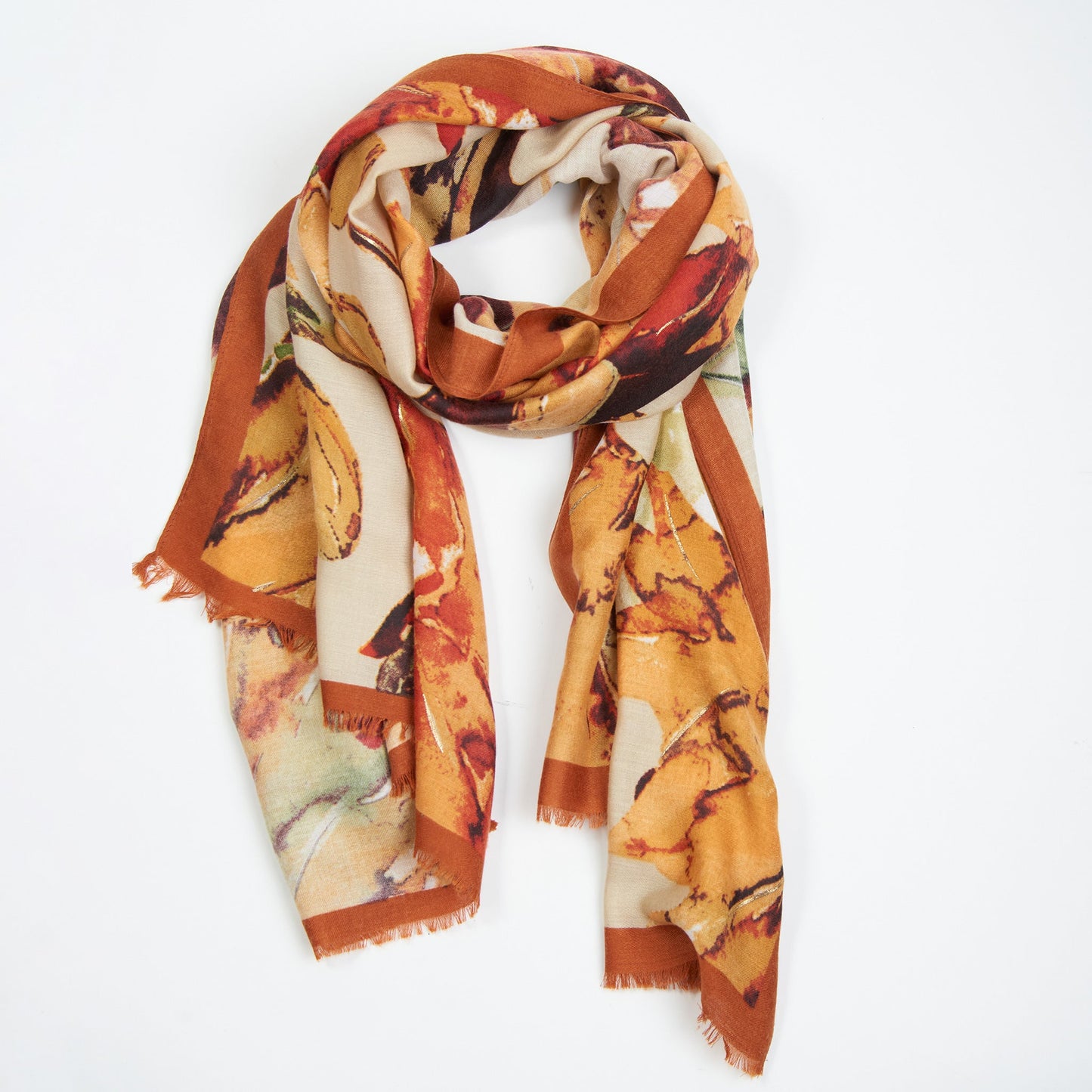 Alana Abstract Illustrated Floral Lightweight Fashion Scarf