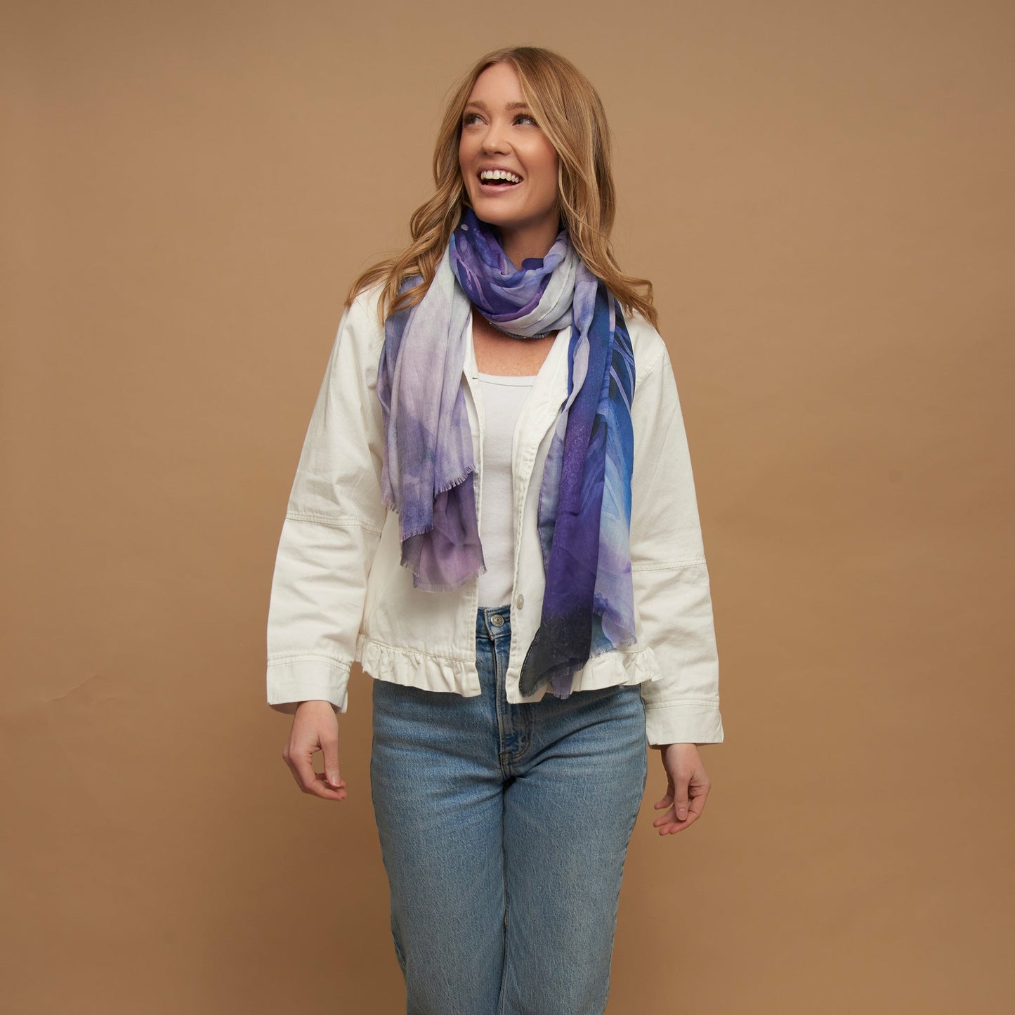 Raelynn Abstract Floral Lightweight Fashion Scarf