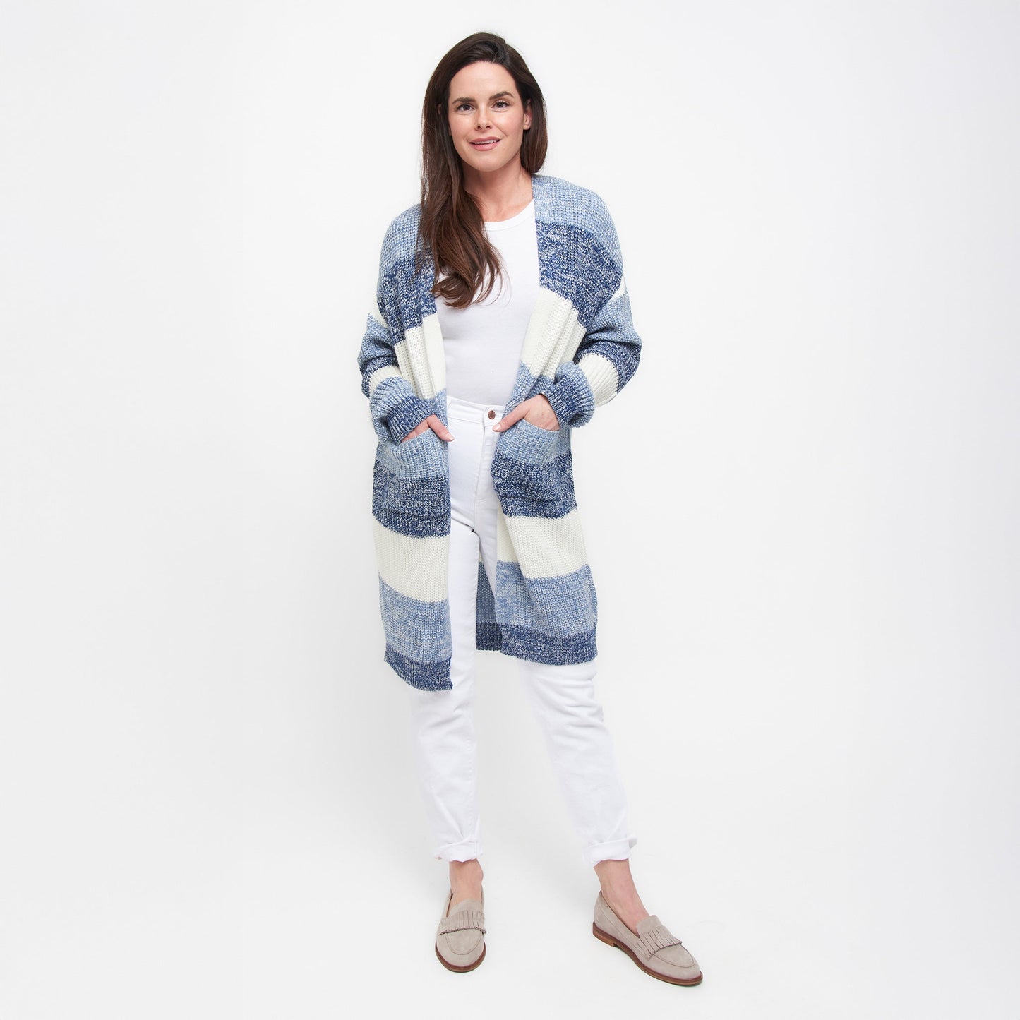 Greyson Heathered Color Block Patch Pocket Cardigan