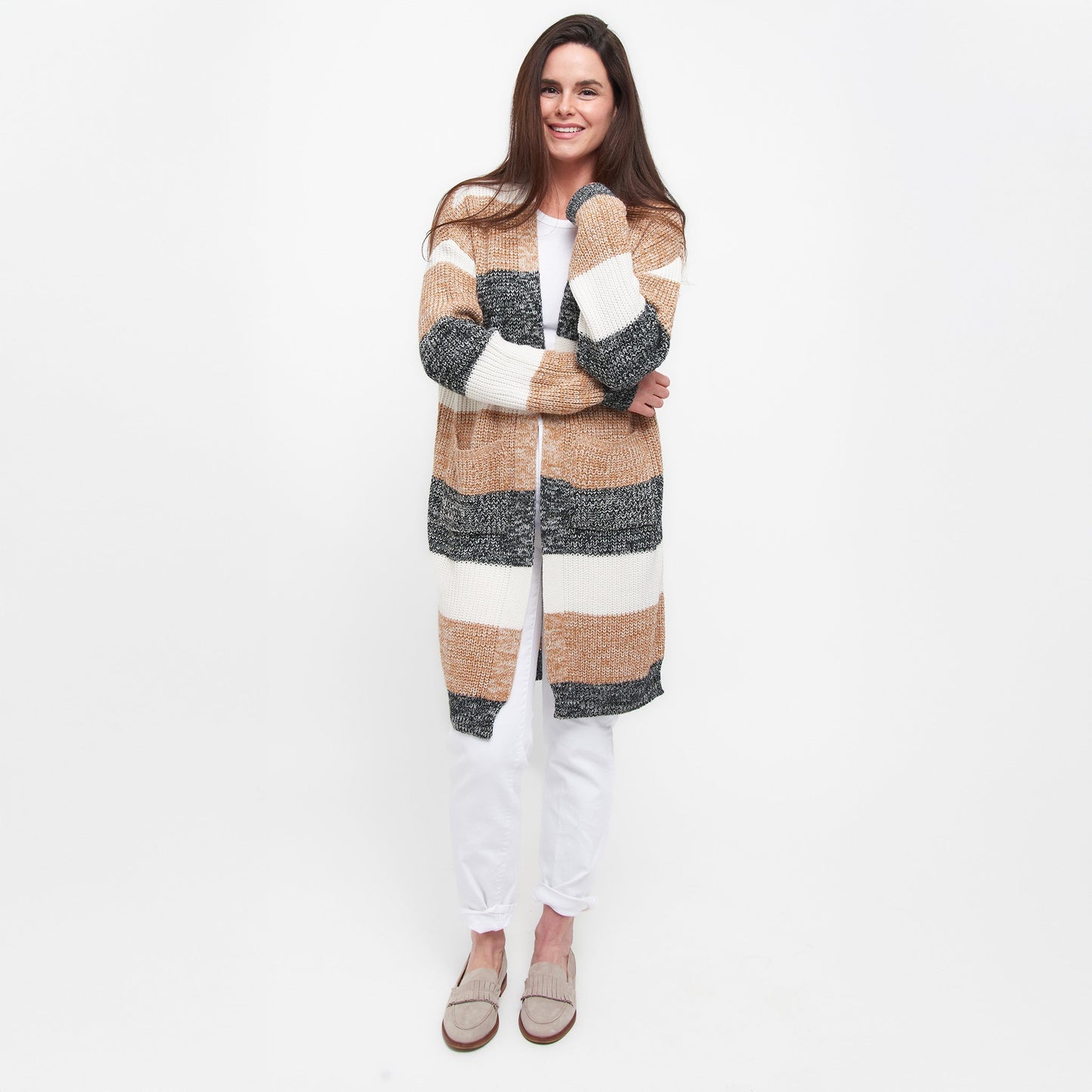 Greyson Heathered Color Block Patch Pocket Cardigan