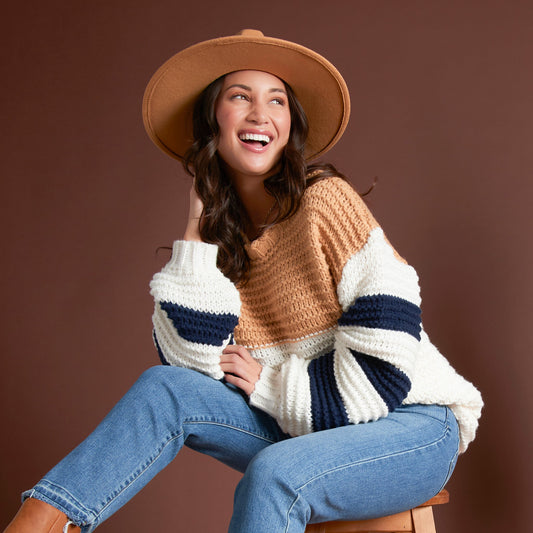 Kennedy Color Block Chunky Drop Shoulder Sweater