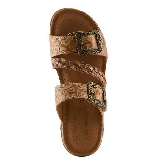 Astra Tan corked Sandal by L'Artiste