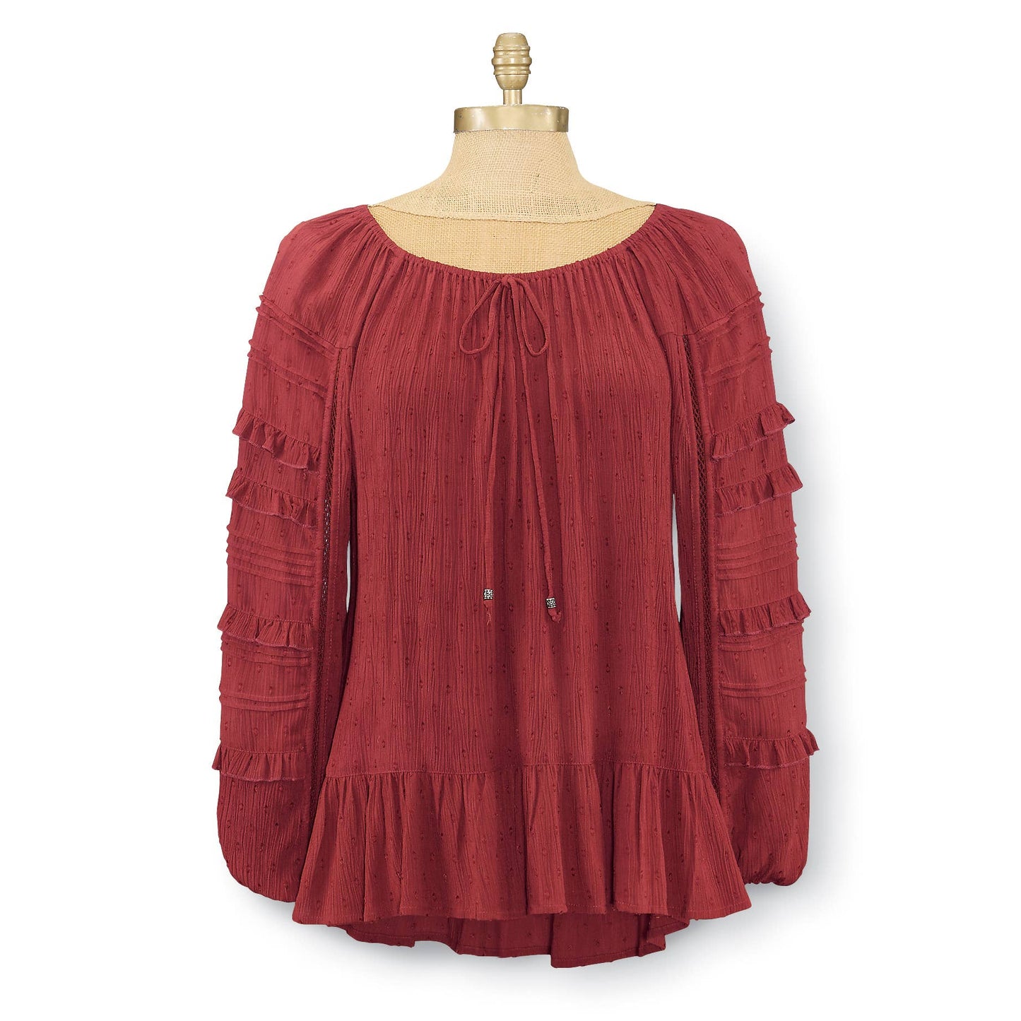 Ruffle Fringe Woven Blouse
