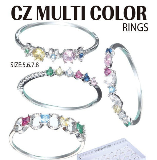 CZ Multi Color Rings Assorted Mystery Pick
