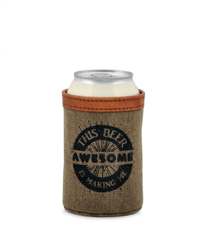 THIS BEER IS MAKING ME AWESOME CANVAS CAN SLEEVE KOOZIE by Benjamin International