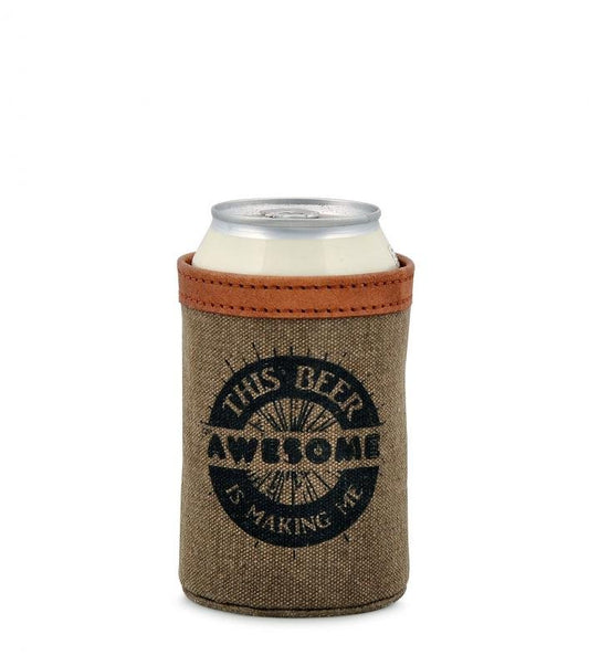 THIS BEER IS MAKING ME AWESOME CANVAS CAN SLEEVE KOOZIE by Benjamin International