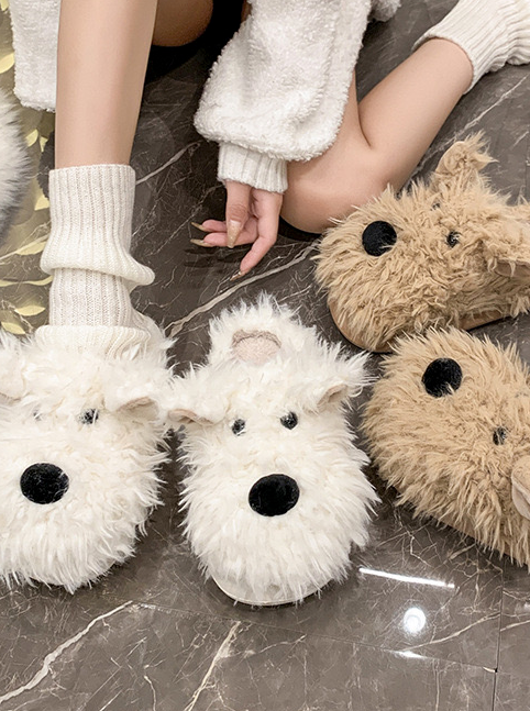 Fluffy Dog slippers