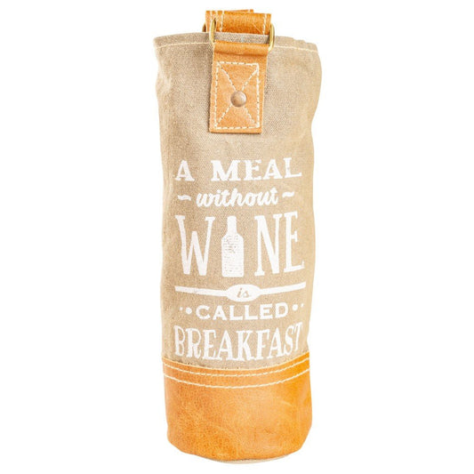 A MEAL WITHOUT WINE IS BREAKFAST CANVAS Wine Bag by Benjamin International