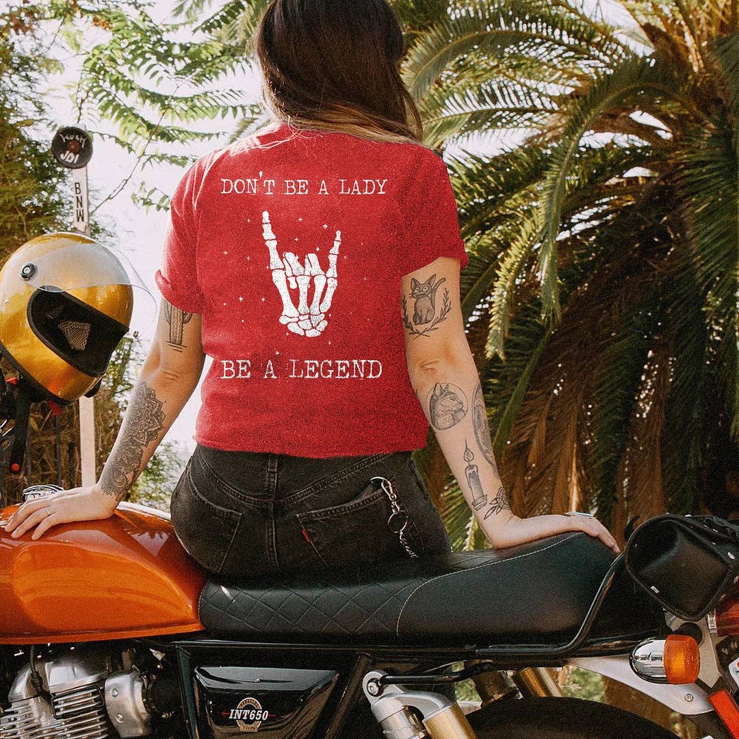 Rock Skull Hand Printed Short-Sleeve T-shirt