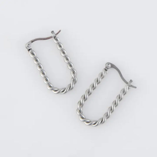 Twisted Pin Catch Hoop Earrings Narelle Waterproof Jewelry