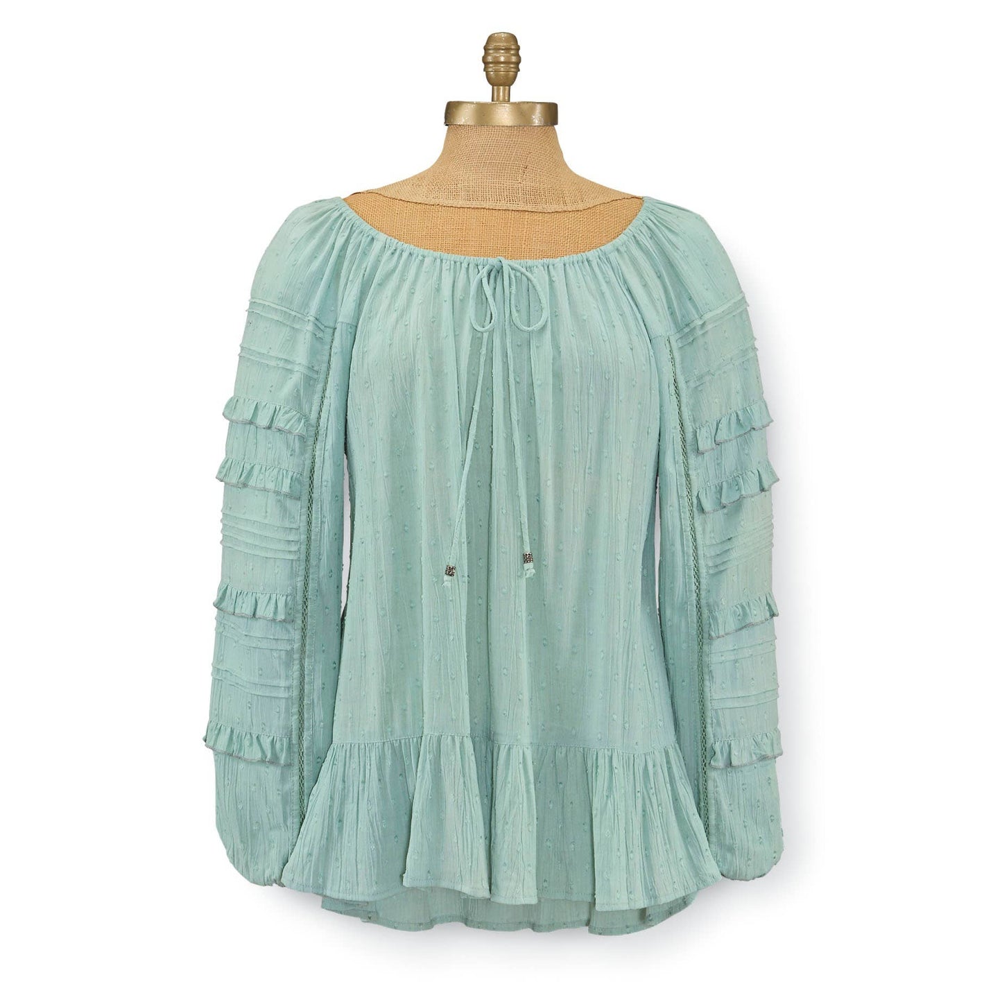 Ruffle Fringe Woven Blouse